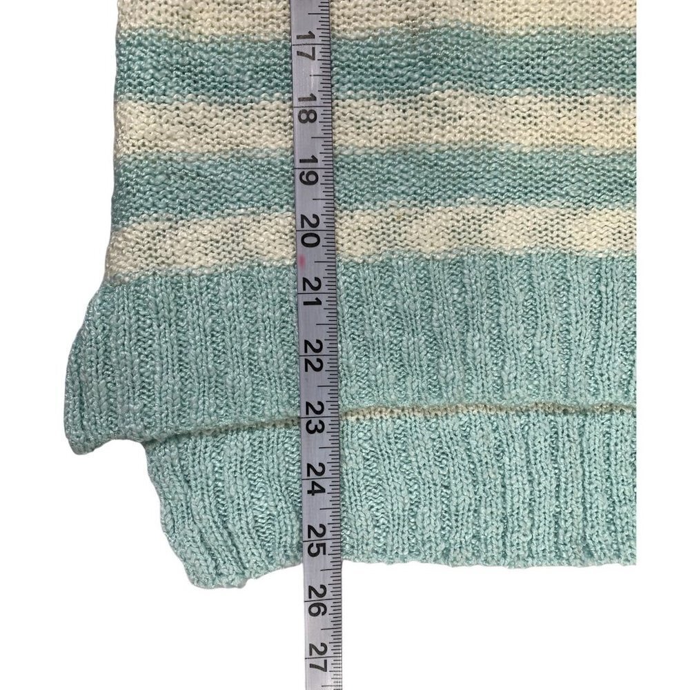 By Design Women's Aqua Blue & White Knitted Sweater - Picture 6 of 6